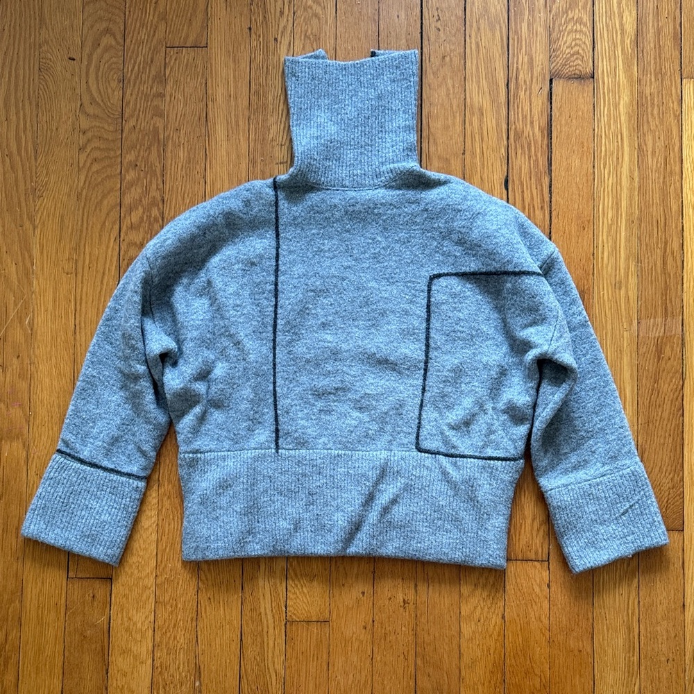 NWOT Zara Heather Gray Cowl Neck Sweater